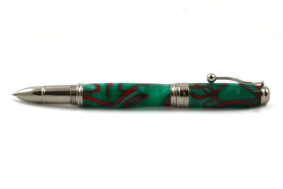 Lépine Indigo Green with Red Filet Rollerball